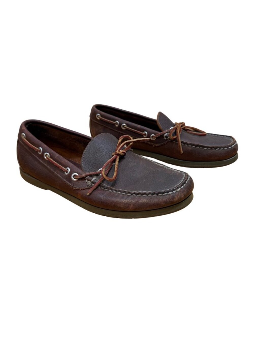 L. L. Bean Camp Leather Moccasins Boat Deck Shoes Preppy Dad Aesthetic 8.5
